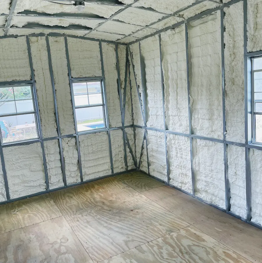 Closed-cell spray foam insulation applied to wall cavities in a residential project in Morristown